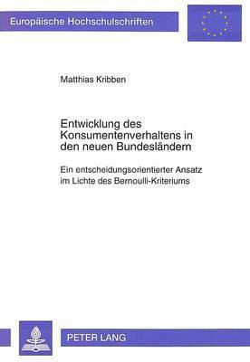 bokomslag Entwicklung Des Konsumentenverhaltens in Den Neuen Bundeslaendern