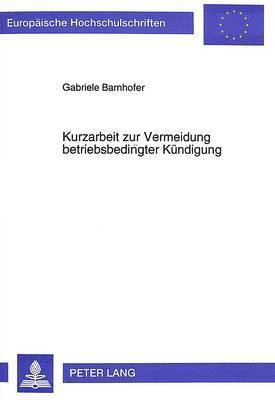 bokomslag Kurzarbeit Zur Vermeidung Betriebsbedingter Kuendigung