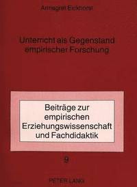 bokomslag Unterricht ALS Gegenstand Empirischer Forschung