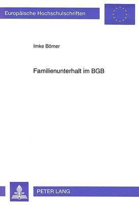 Familienunterhalt Im Bgb 1