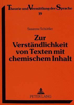 bokomslag Zur Verstaendlichkeit Von Texten Mit Chemischem Inhalt