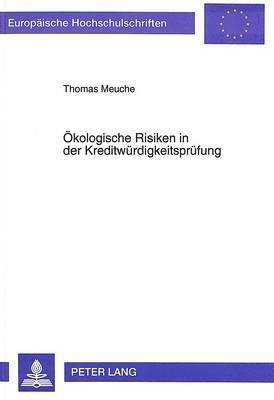 Thomas Meuche - Oekologische Risiken in Der Kreditwuerdigkeitspruefung, Häftad