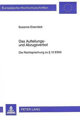 bokomslag Das Aufteilungs- Und Abzugsverbot