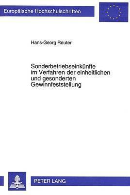 bokomslag Sonderbetriebseinkuenfte Im Verfahren Der Einheitlichen Und Gesonderten Gewinnfeststellung