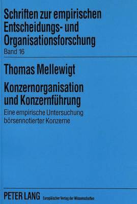 bokomslag Konzernorganisation Und Konzernfuehrung