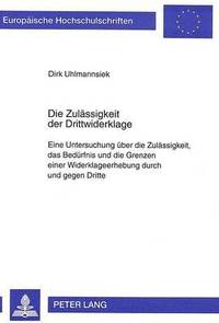bokomslag Die Zulaessigkeit Der Drittwiderklage
