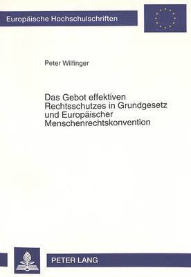 bokomslag Das Gebot Effektiven Rechtsschutzes in Grundgesetz Und Europaeischer Menschenrechtskonvention