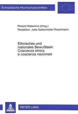 bokomslag Ethnisches Und Nationales Bewutsein- Coscienza Etnica E Coscienza Nazionale