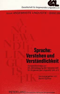 Bernd Spillner - Sprache: Verstehen Und Verstaendlichkeit, Häftad