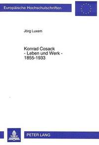 bokomslag Konrad Cosack - Leben Und Werk - 1855-1933