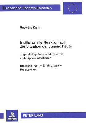 bokomslag Institutionelle Reaktion Auf Die Situation Der Jugend Heute