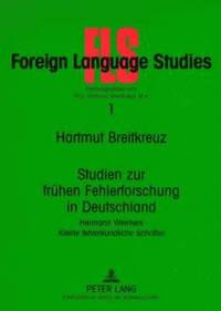 bokomslag Studien zur fruehen Fehlerforschung in Deutschland