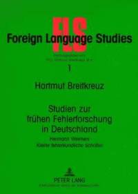 bokomslag Studien zur fruehen Fehlerforschung in Deutschland