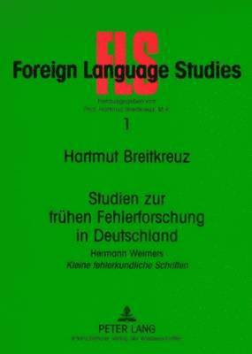 bokomslag Studien zur fruehen Fehlerforschung in Deutschland