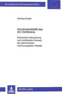 bokomslag Konstruktvaliditaet Des Ac-Verfahrens