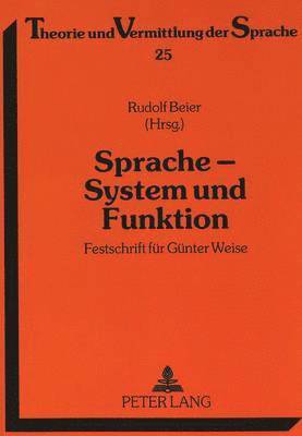 Rudolf Beier - Sprache - System Und Funktion, Häftad