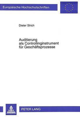 bokomslag Auditierung ALS Controllinginstrument Fuer Geschaeftsprozesse