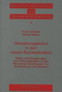 bokomslag Verwaltungskultur in Den Neuen Bundeslaendern