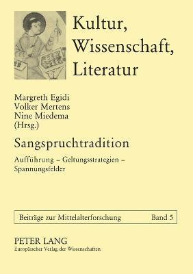 Margreth Egidi, Volker Mertens - Sangspruchtradition, Häftad