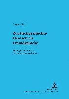 bokomslag Zur Fachgeschichte Deutsch ALS Fremdsprache