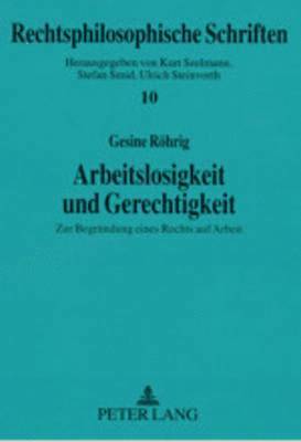 bokomslag Arbeitslosigkeit Und Gerechtigkeit