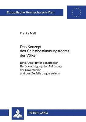 bokomslag Konzept des Selbstbestimmungsrechts der Voelker