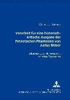 bokomslag Vorarbeit Fuer Eine Historisch-Kritische Ausgabe Der Patriotischen Phantasien Von Justus Moeser