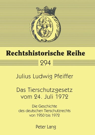 bokomslag Das Tierschutzgesetz vom 24. Juli 1972