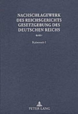 bokomslag Nachschlagewerk Des Reichsgerichts - Gesetzgebung Des Deutschen Reichs