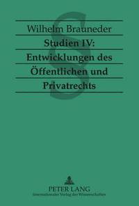 bokomslag Studien IV: Entwicklungen Des Oeffentlichen Und Privatrechts