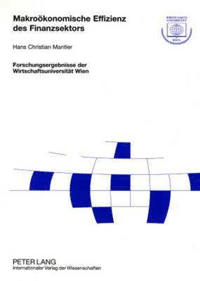 Hans Christian Mantler, Wirtschaftsuniversität Wien - Makrooekonomische Effizienz Des Finanzsektors, Häftad