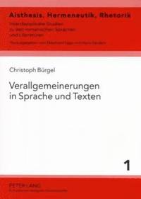 bokomslag Verallgemeinerungen in Sprache Und Texten