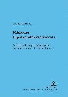 Simon Markus Beck, Andreas Cahn - Kritik Des Eigenkapitalersatzrechts, Häftad