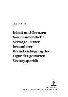 Inhalt Und Grenzen Familienrechtlicher Vertraege