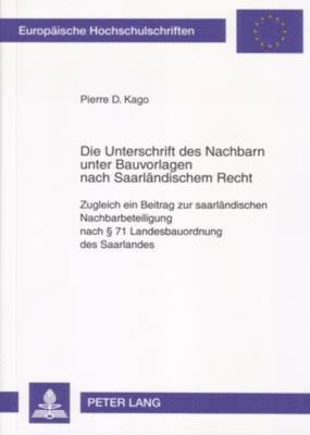 Die Unterschrift Des Nachbarn Unter Bauvorlagen Nach Saarlaendischem Recht 1