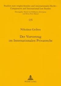 bokomslag Der Vorvertrag Im Internationalen Privatrecht