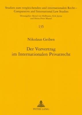 bokomslag Der Vorvertrag Im Internationalen Privatrecht