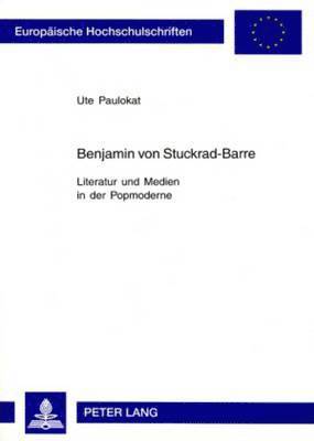 bokomslag Benjamin Von Stuckrad-Barre