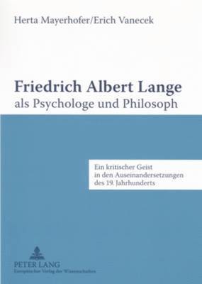 Friedrich Albert Lange ALS Psychologe Und Philosoph 1