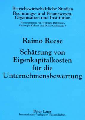 bokomslag Schaetzung Von Eigenkapitalkosten Fuer Die Unternehmensbewertung