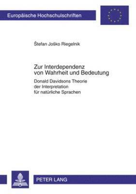 bokomslag Zur Interdependenz Von Wahrheit Und Bedeutung