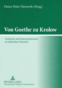 bokomslag Von Goethe Zu Krolow