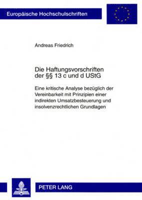 bokomslag Die Haftungsvorschriften Der  13 C Und D Ustg