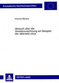 bokomslag Versuch Ueber Die Vorsatzzurechnung Am Beispiel Der «Aberratio Ictus»