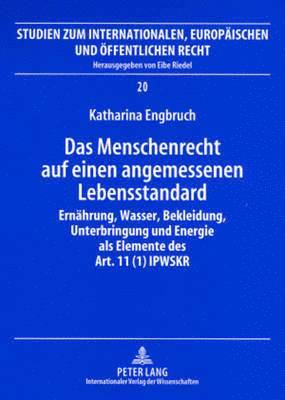 bokomslag Das Menschenrecht Auf Einen Angemessenen Lebensstandard