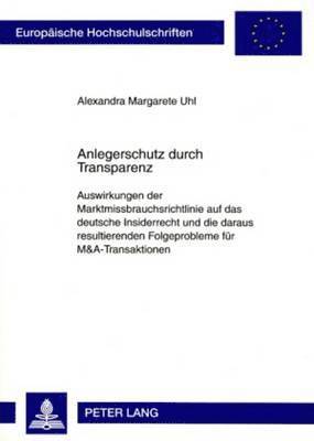 Anlegerschutz Durch Transparenz 1