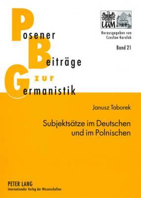 Janusz Taborek, Czeslaw Karolak - Subjektsaetze Im Deutschen Und Im Polnischen, Häftad