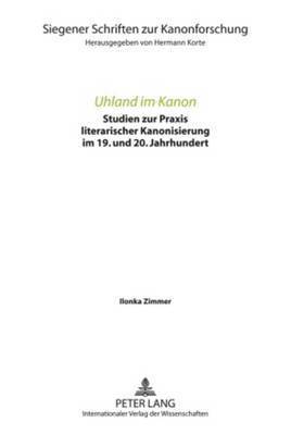 Ilonka Zimmer, Hermann Korte - Uhland Im Kanon, Häftad