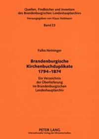 bokomslag Brandenburgische Kirchenbuchduplikate 1794-1874