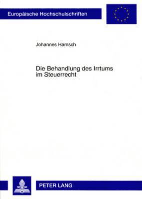 Die Behandlung Des Irrtums Im Steuerrecht 1